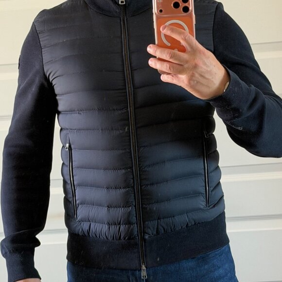 Moncler Padded Cotton Cardigan - Night Blue MEN L - Picture 8 of 16
